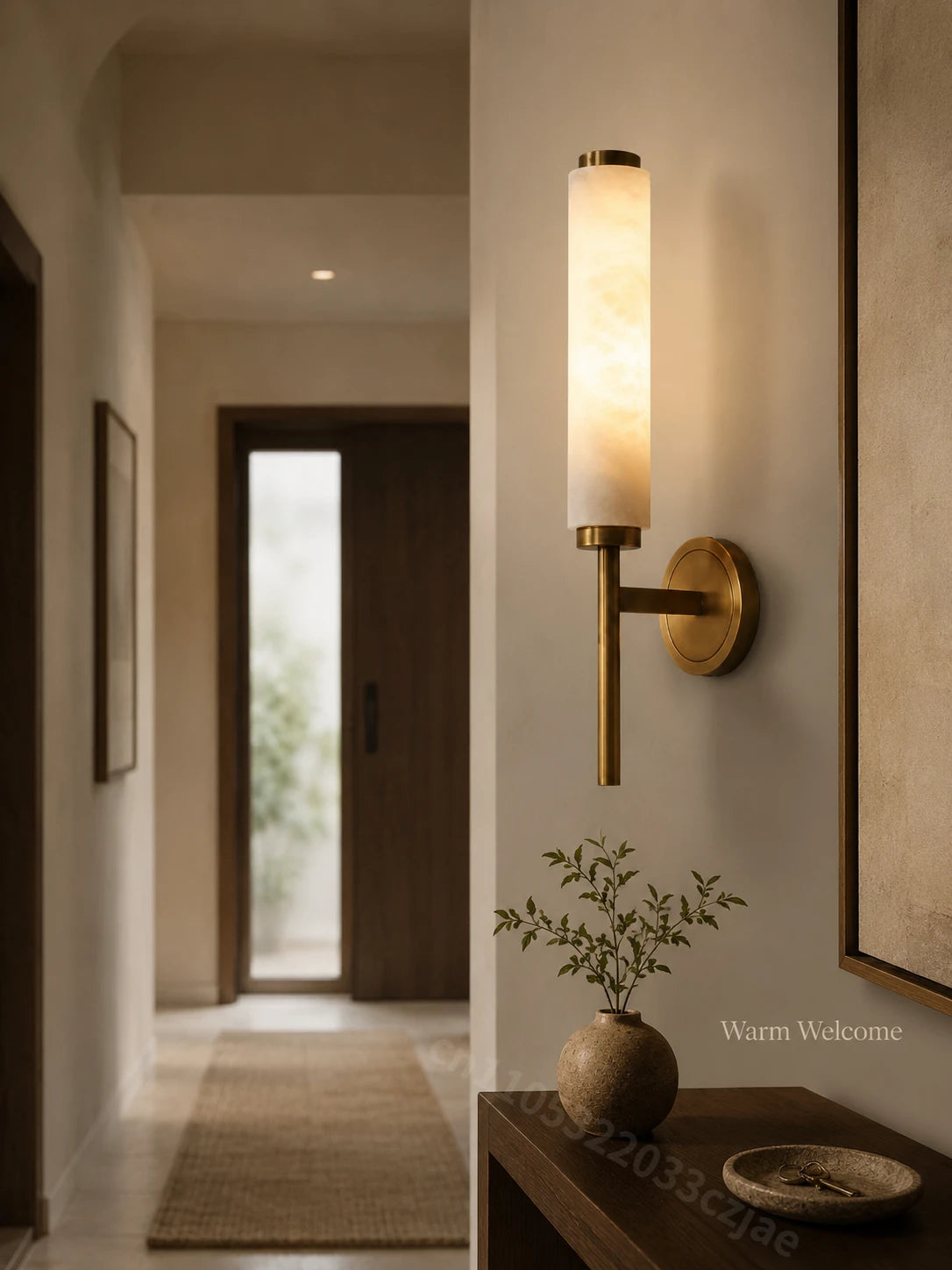 Spanish Marble LED Wall Lamp Black Gold Copper Sconce Living Room Bedroom Bathroom Foyer TV Background Lighting Fixture