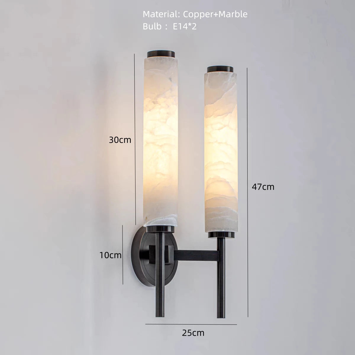 Spanish Marble LED Wall Lamp Black Gold Copper Sconce Living Room Bedroom Bathroom Foyer TV Background Lighting Fixture