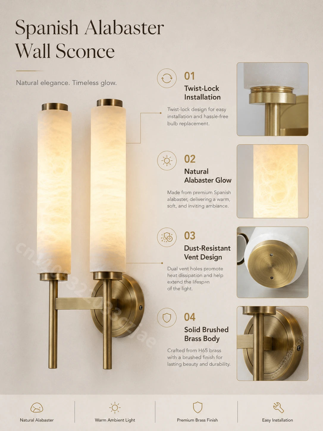 Spanish Marble LED Wall Lamp Black Gold Copper Sconce Living Room Bedroom Bathroom Foyer TV Background Lighting Fixture