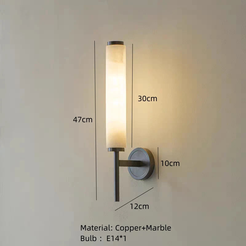 Spanish Marble LED Wall Lamp Black Gold Copper Sconce Living Room Bedroom Bathroom Foyer TV Background Lighting Fixture